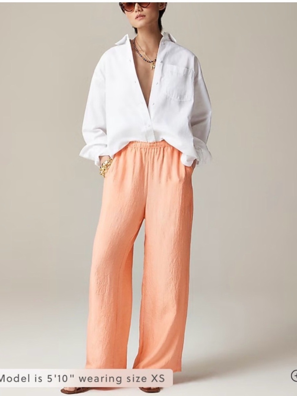 J. Crew Stratus Pant Textured Satin in Peach, size S